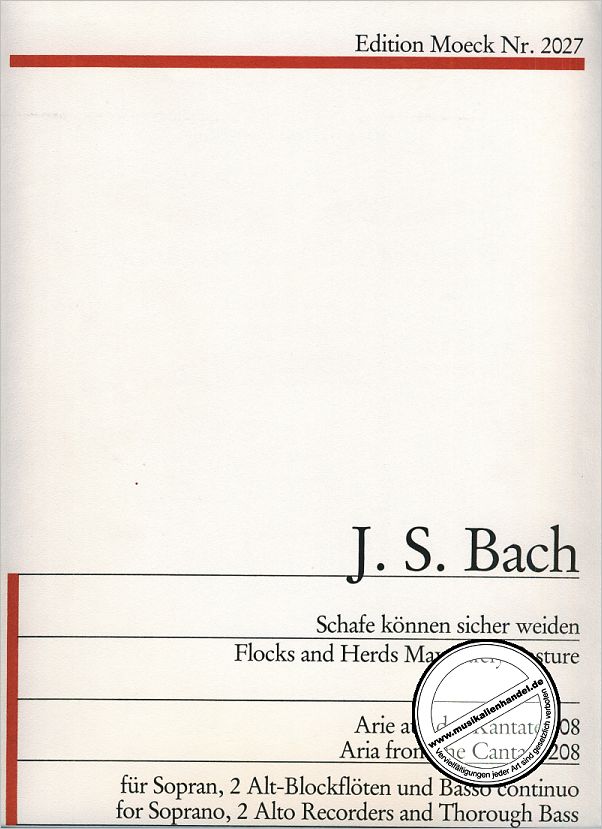 Titelbild für MOE 2027 - SCHAFE KOENNEN SICHER WEIDEN BWV 208