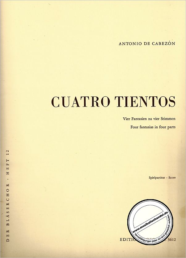 Titelbild für MOE 3612 - CUATRO TIENTOS