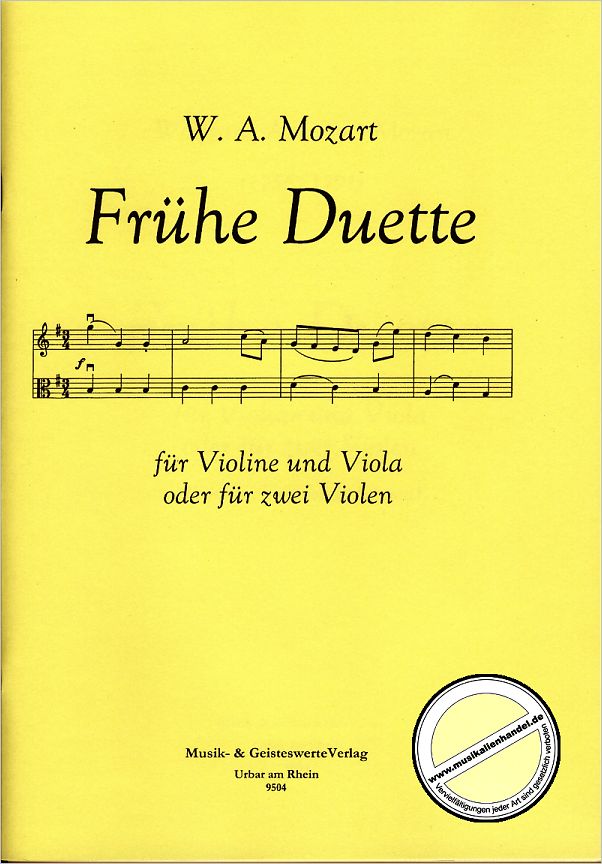 Titelbild für MPS 9504 - FRUEHE DUETTE