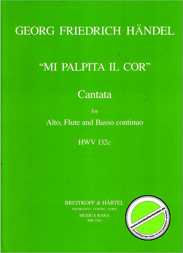 Titelbild für MR 2246 - MI PALPITA IL COR HWV 132C - KANTATE