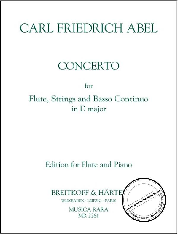 Titelbild für MR 2261 - CONCERTO D-DUR - FL STR BC