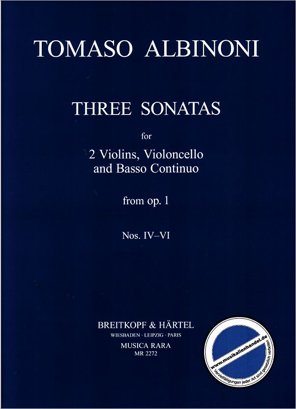 Titelbild für MR 2272 - 6 SONATEN 2 (SONATA A TRE OP 1) NR 4-6