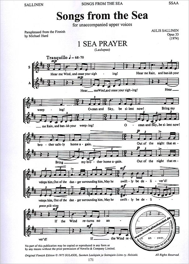 Titelbild für MSNOV 70463 - SONGS FROM THE SEA