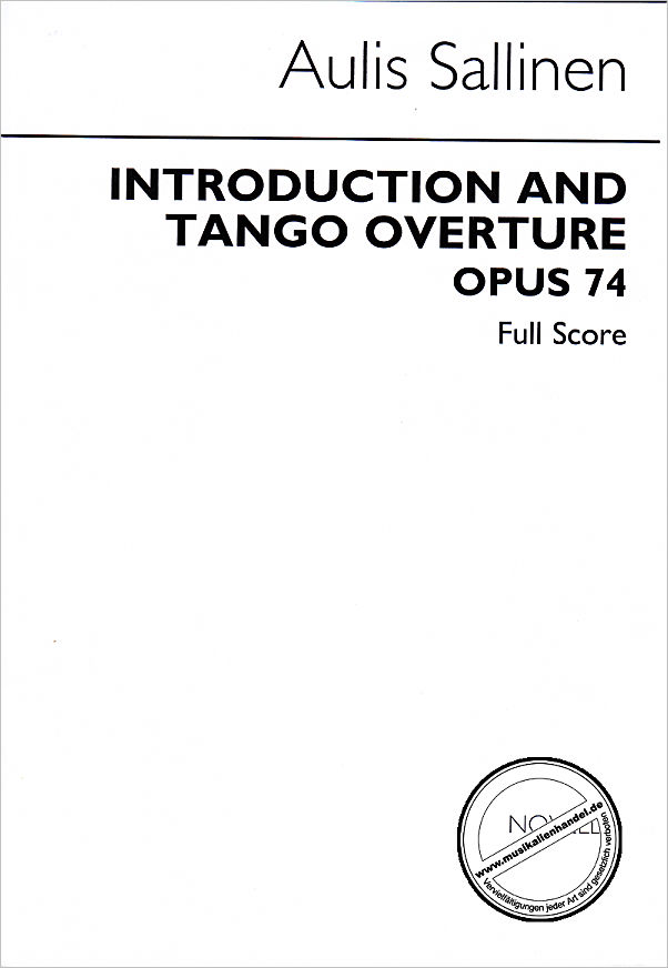 Titelbild für MSNOV 890192 - Introduction + Tango Ouvertüre op 74
