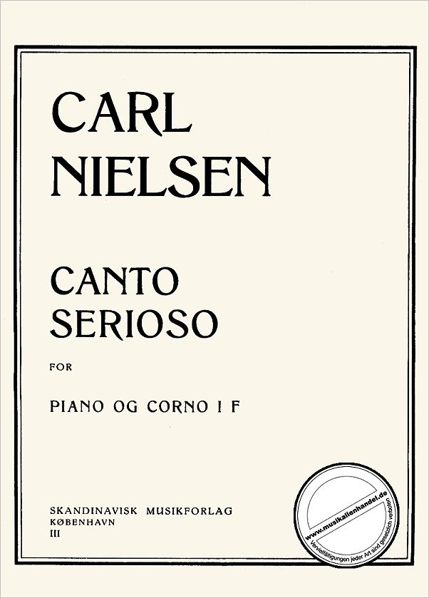 Titelbild für MSSC 5270 - CANTO SERIOSO