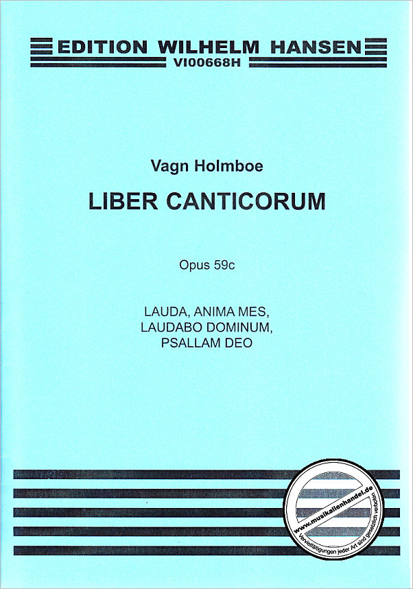 Titelbild für MSVI 00668H - LIBER CANTICORUM OP 59C