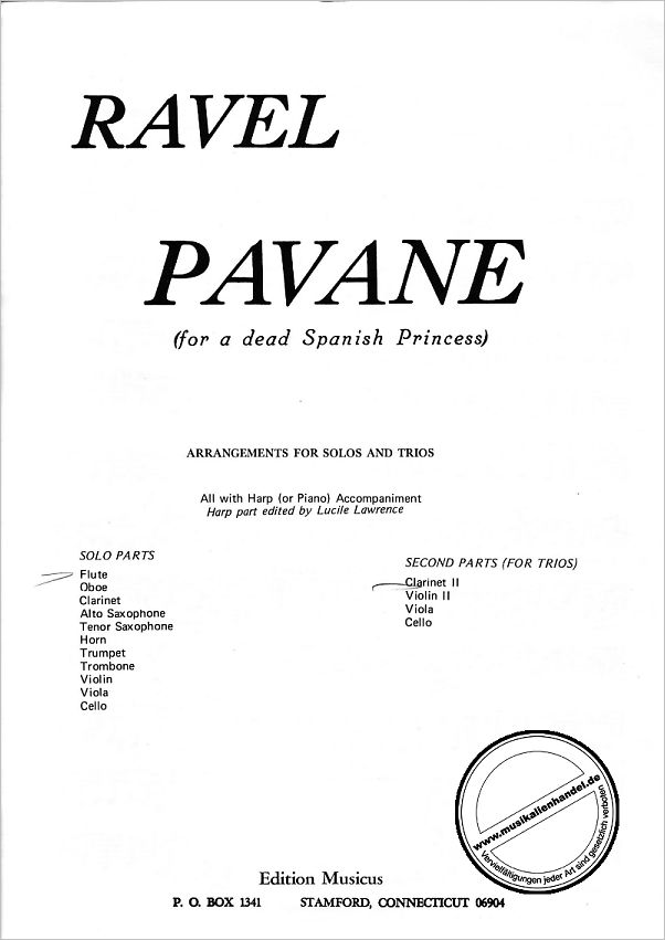 Titelbild für MUSICUS 779 - PAVANE (FOR A DEAD SPANISH PRINCESS)