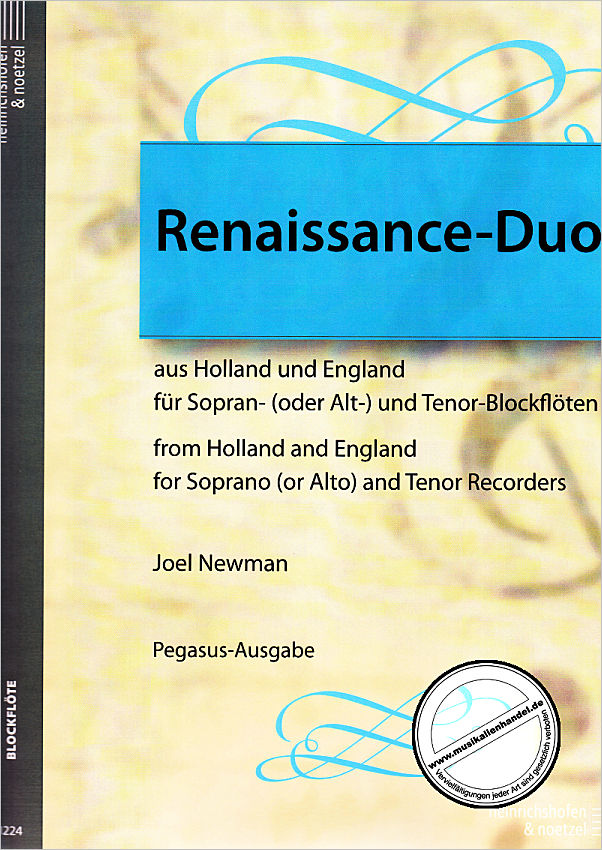 Titelbild für N 1224 - RENAISSANCE DUOS AUS HOLLAND UND ENGLAND