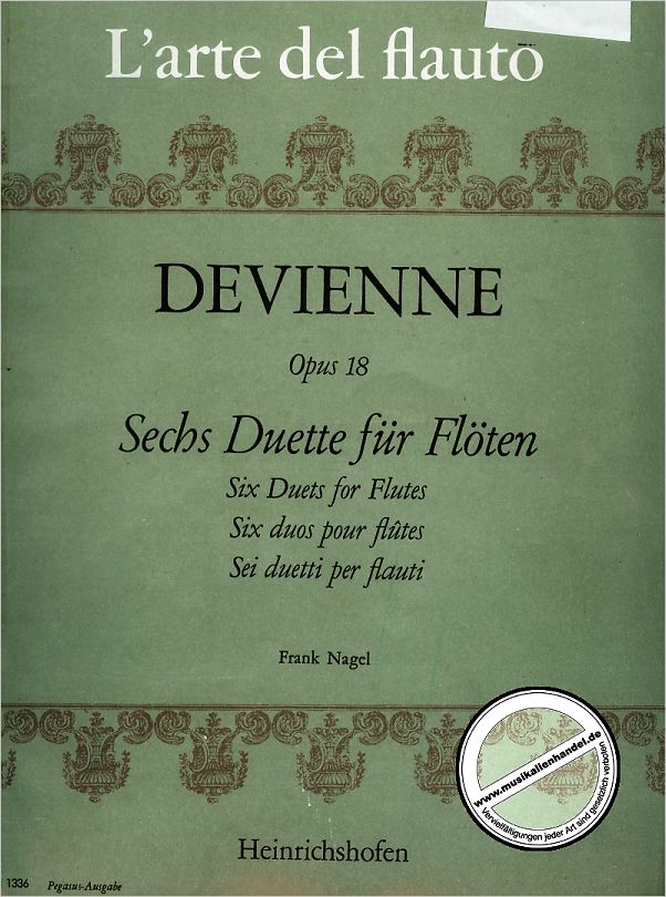 Titelbild für N 1336 - 6 DUETTE OP 18 (NR 1-6)