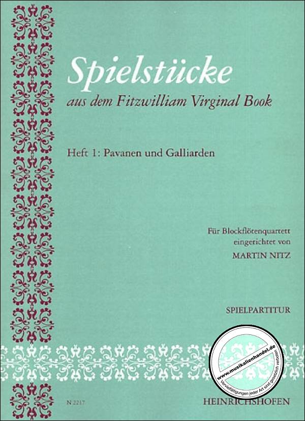 Titelbild für N 2217 - SPIELSTUECKE 1 AUS DEM FITZWILLIAM VIRGINAL BOOK