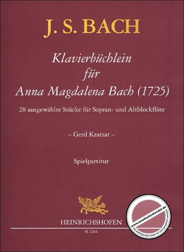 Titelbild für N 2264 - KLAVIERBUECHLEIN FUER ANNA MAGDALENA BACH