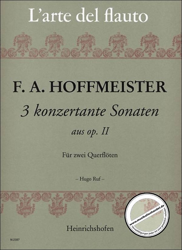 Titelbild für N 2397 - 3 KONZERTANTE SONATEN AUS OP 2