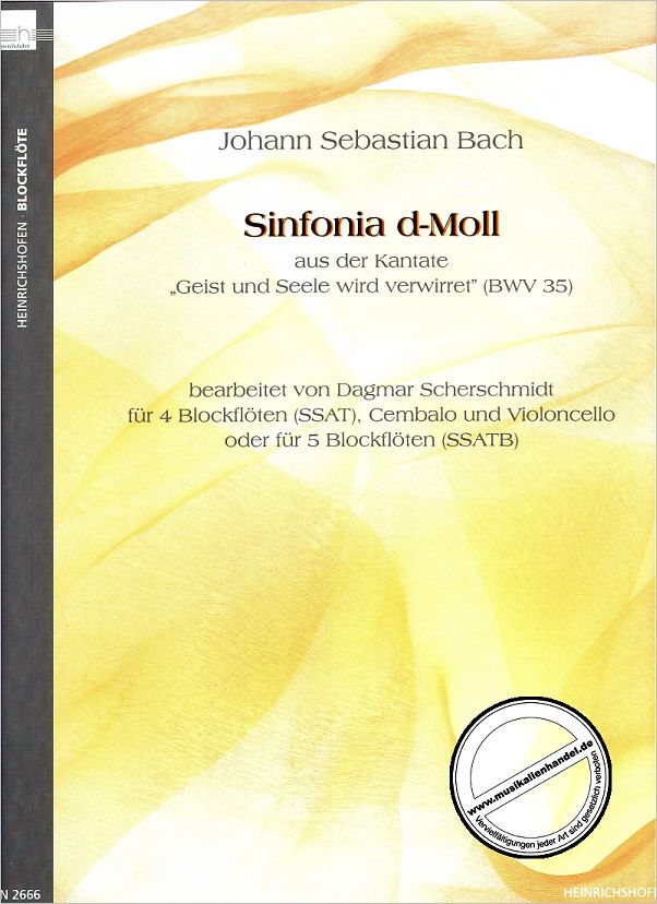 Titelbild für N 2666 - SINFONIA D-MOLL (GEIST UND SEELE WIRD VERWIRRET BWV 35)
