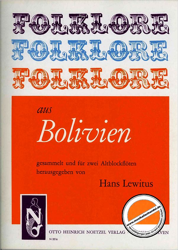 Titelbild für N 3516 - FOLKLORE AUS BOLIVIEN