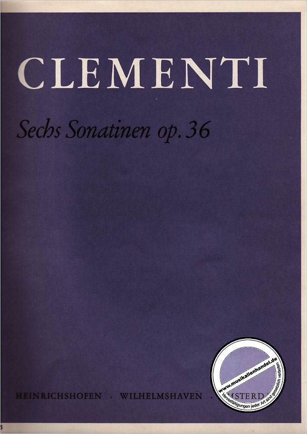 Titelbild für N 955 - 6 SONATINEN OP 36
