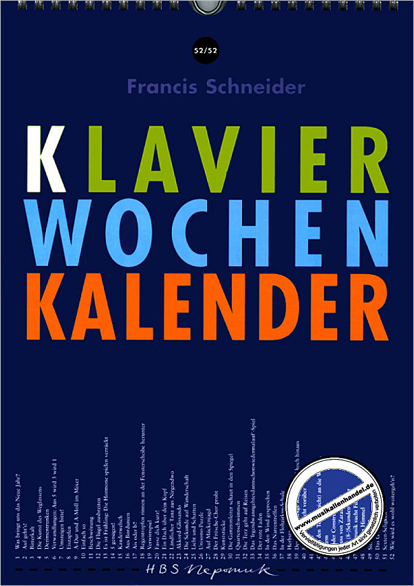 Titelbild für NEP 12046 - KLAVIER WOCHENKALENDER