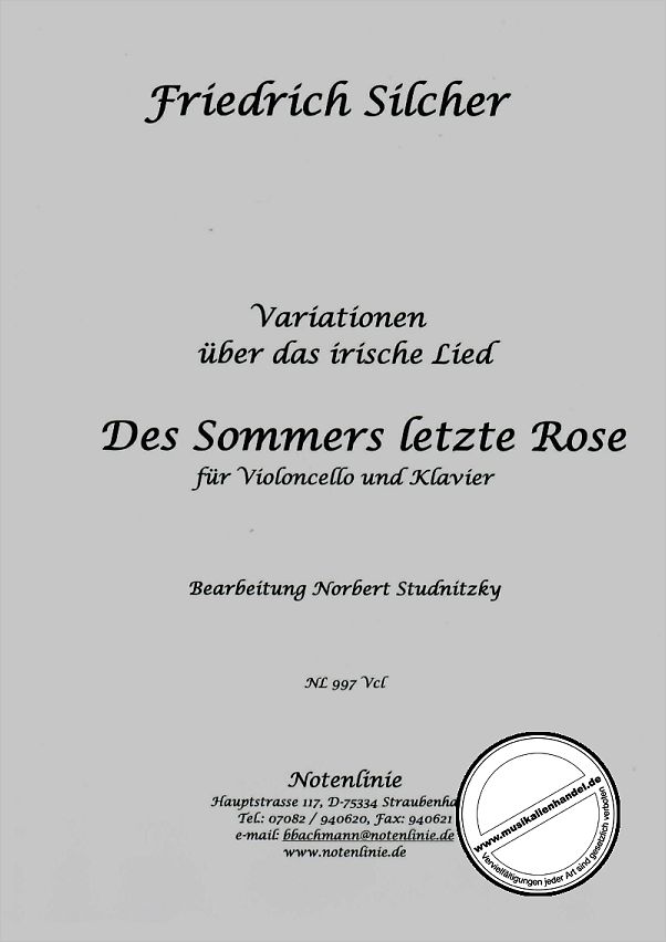 Titelbild für NL 997-VCL - VARIATIONEN UEBER DAS IRISCHE VOLKSLIED DES SOMMERS LETZTE ROSE