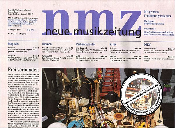 Titelbild für NMZ - NMZ - neue musikzeitung Februar 2012