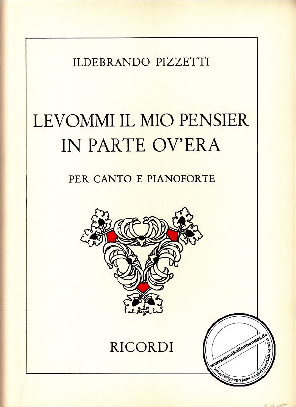 Titelbild für NR 119230 - LEVOMMI IL MIO PENSIER (3 SONETTI DEL PETRARCA 3)