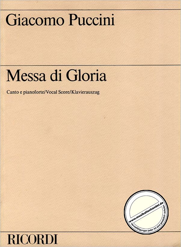 Titelbild für NR 132187 - MESSA DI GLORIA