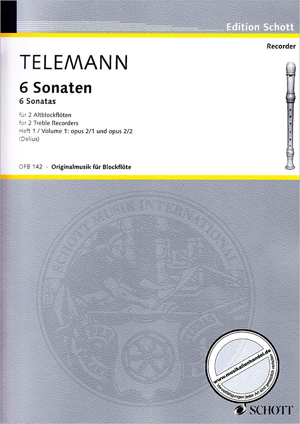 Titelbild für OFB 142 - 6 Sonaten op. 2 (1727) Nr. 1-2 Vol. 1