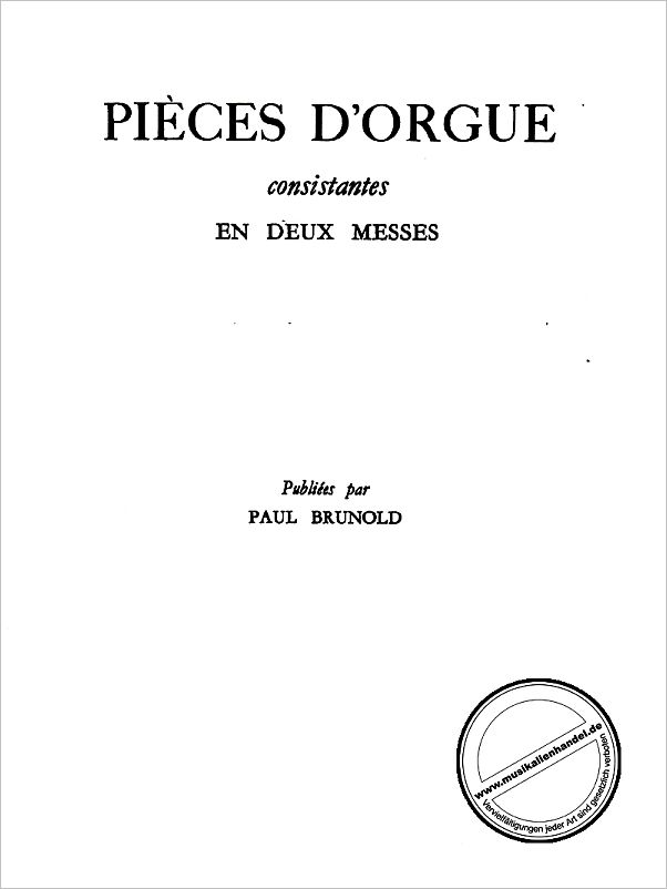 Titelbild für OISEAU 1 - PIECES D'ORGUE 3