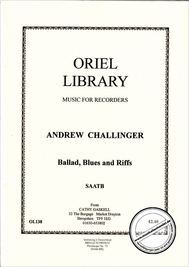 Titelbild für ORIEL -OL138 - BALLAD BLUES + RIFFS
