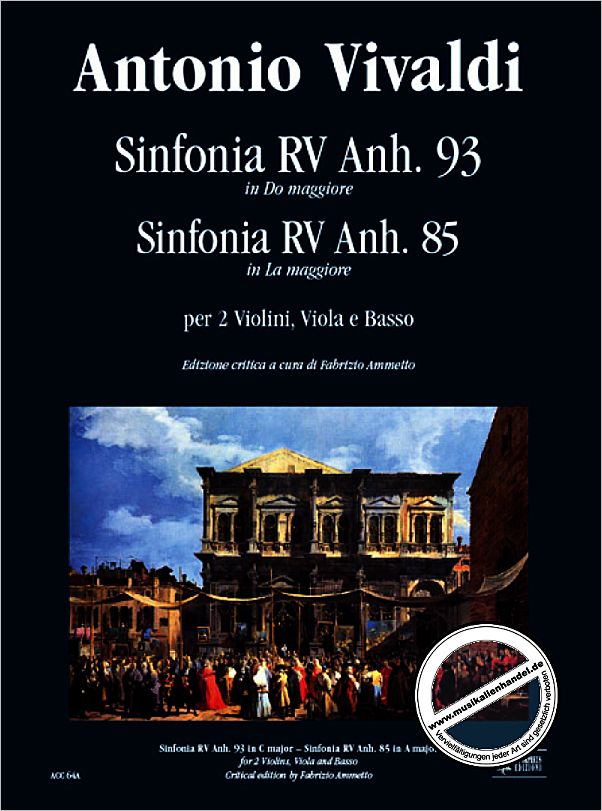 Titelbild für ORPHEUS -ACC64A - SINFONIA RV ANH 93 C-DUR + SINFONIA RV ANH 85 A-DUR