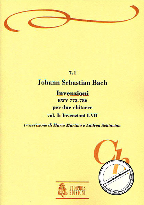Titelbild für ORPHEUS -CH07-1 - INVENZIONI VOL 2 (NR 1-8) BWV 772-786