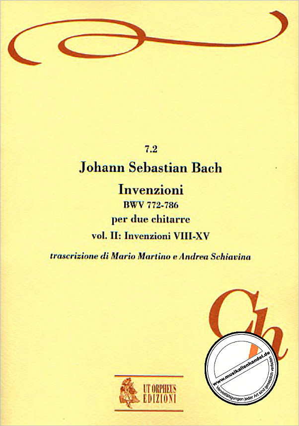 Titelbild für ORPHEUS -CH07-2 - INVENZIONI VOL 2 (NR 8-15) BWV 772-786