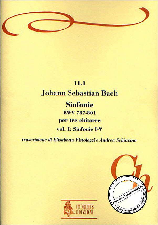 Titelbild für ORPHEUS -CH11-1 - DREISTIMMIGE INVENTIONEN 1 (SINFONIEN) BWV 787-801