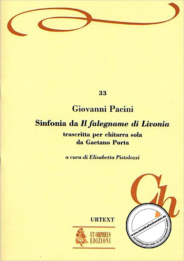Titelbild für ORPHEUS -CH33 - SINFONIA DA IL FALEGNAME DI LIVONIA