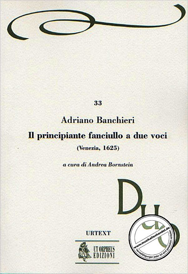 Titelbild für ORPHEUS -DUO33 - IL PRINCIPIANTE FANCIULLO A DUE VOCI