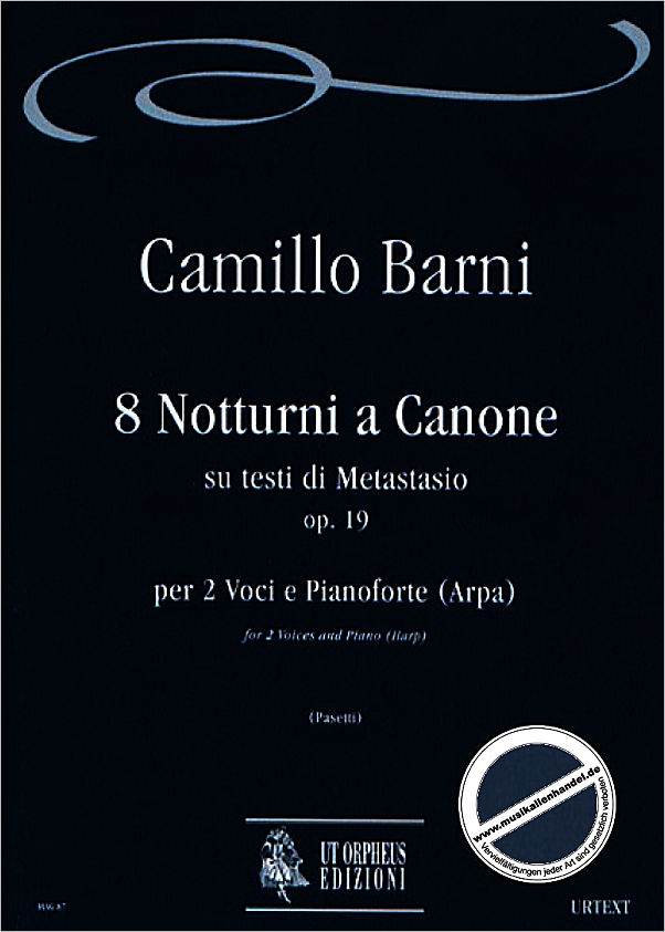 Titelbild für ORPHEUS -MAG87 - 8 NOTTURNI A CANONE SU TESTI DI METASTASIO OP 19