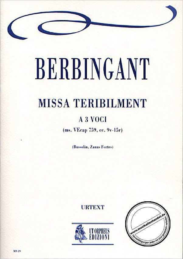 Titelbild für ORPHEUS -MS29 - MISSA TERIBILMENT A 3 VOCI