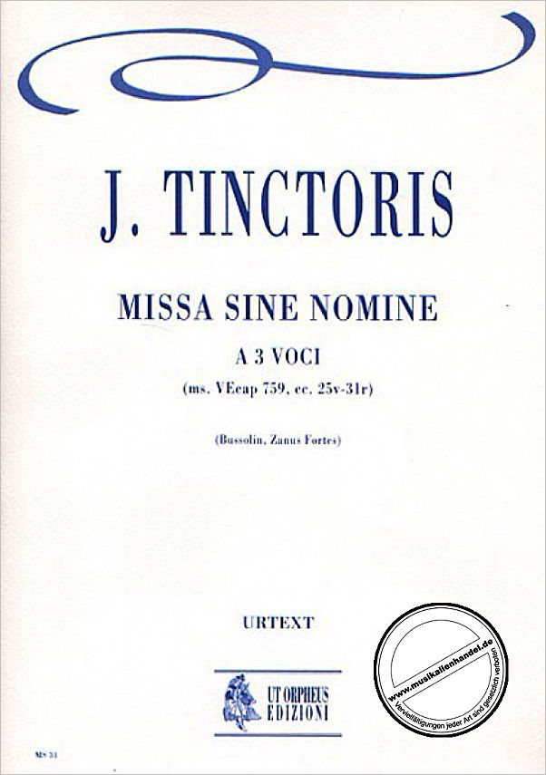 Titelbild für ORPHEUS -MS31 - MISSA SINE NOMINE A 3 VOCI