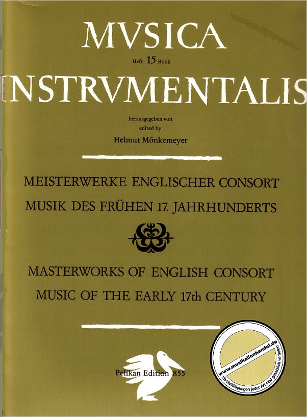 Titelbild für PE 855 - MEISTERWERKE ENGLISCHER CONSORTMUSIC