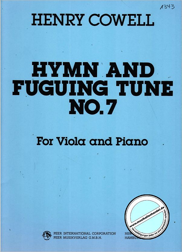 Titelbild für PEER 1343 - HYMN + FUGUING TUNE 7