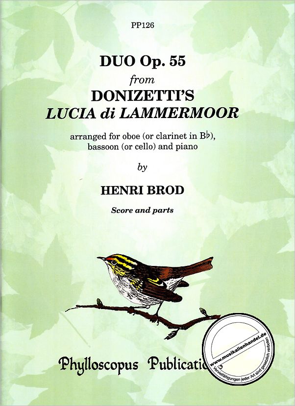 Titelbild für PHYLL -PP126 - DUO OP 55 AUS LUCIA DI LAMMERMOOR (DONIZETTI)