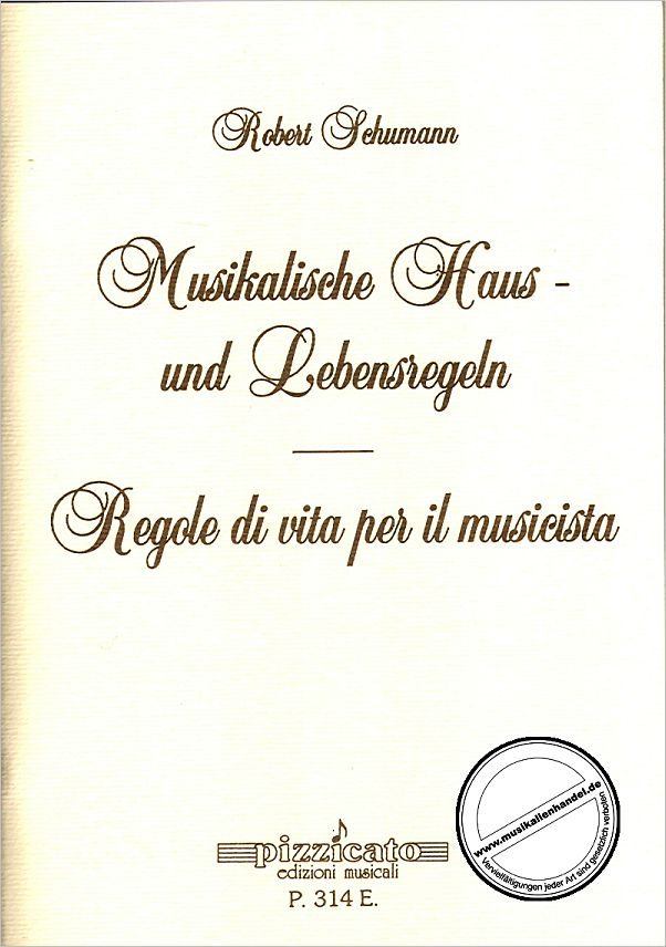 Titelbild für PIZZICATO 314 - MUSIKALISCHE HAUS + LEBENSREGELN