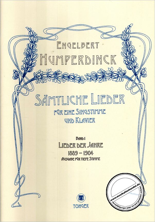 Titelbild für PJT 3060-3 - SAEMTLICHE LIEDER 1 - LIEDER DER JAHRE 1889-1904