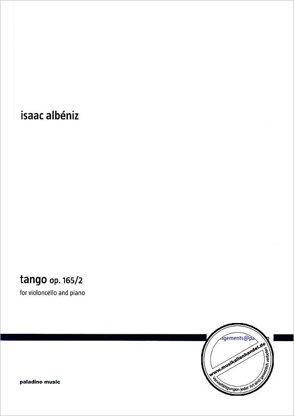 Titelbild für PM0008 - ISAAC ALBENIZ - TANGO OP 165/2