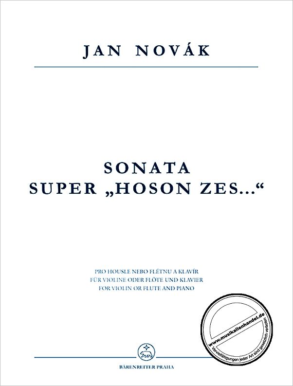 Titelbild für PRAHA 7855 - SONATA SUPER HOSON ZES