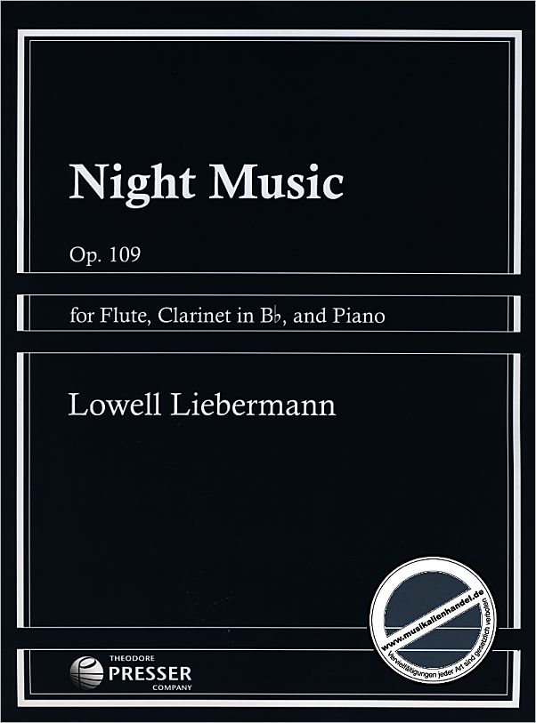 Titelbild für PRESSER 114-41375 - NIGHT MUSIC OP 109