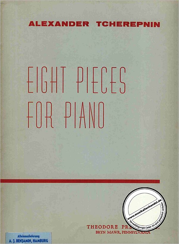 Titelbild für PRESSER 410-41065 - 8 PIECES FOR PIANO