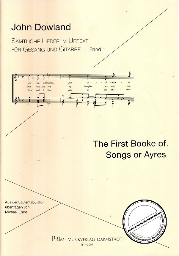 Titelbild für PRIM 40001 - FIRST BOOK OF SONGS AND AYRES