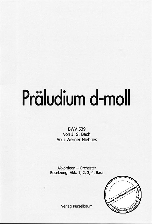 Titelbild für PURZ 40301-S - PRAELUDIUM D-MOLL