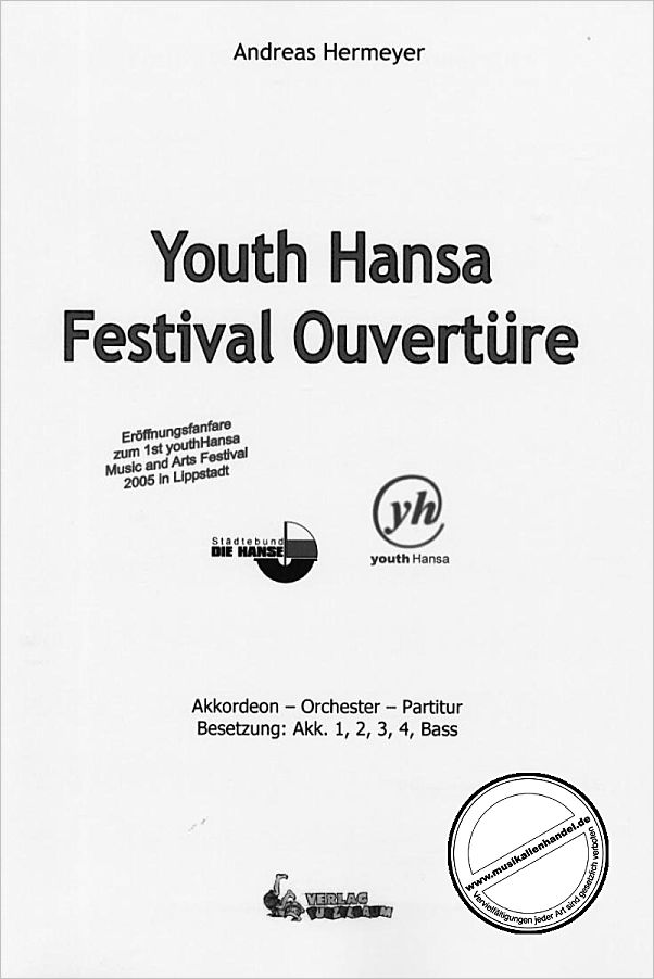 Titelbild für PURZ 40401-P - YOUTH HANSA FESTIVAL OUVERTUERE