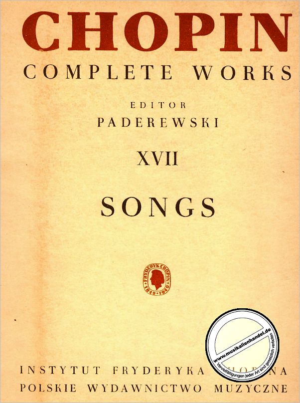 Titelbild für PWM 242 - SONGS (COMPLETE WORKS 17)