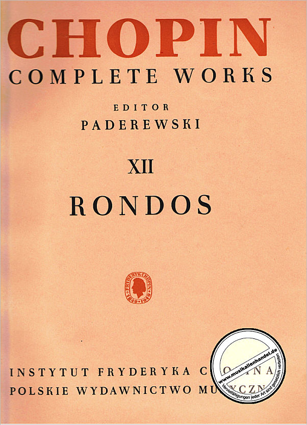 Titelbild für PWM 243 - RONDOS (COMPLETE WORKS 12)